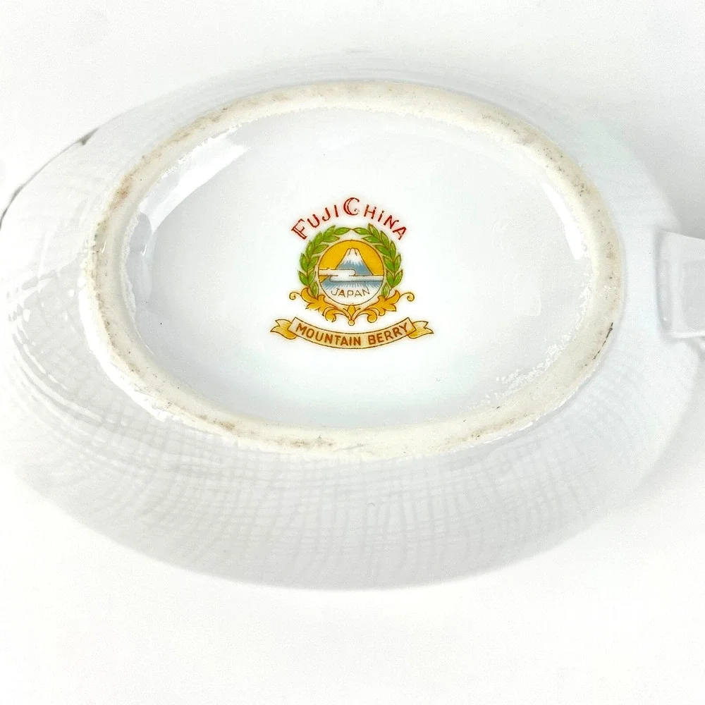 Vintage Japanese Fuji Porcelain Creamer / Gravy Bowl Mountain Berry Fine Beauty!